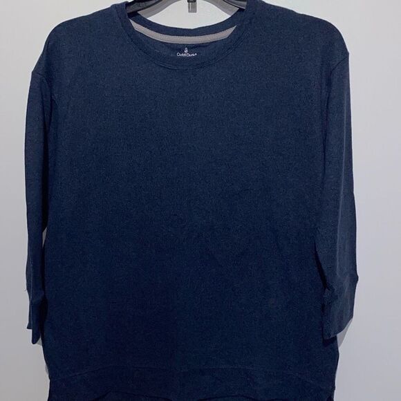Cuddl Duds Women's Navy Blue Crew Neck High Low Pullover Sleep shirt Size XS NWT - Picture 3 of 9